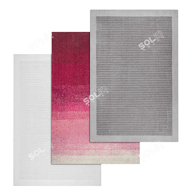 Luxury Carpet Set - High-Quality Textures 3D model image 1