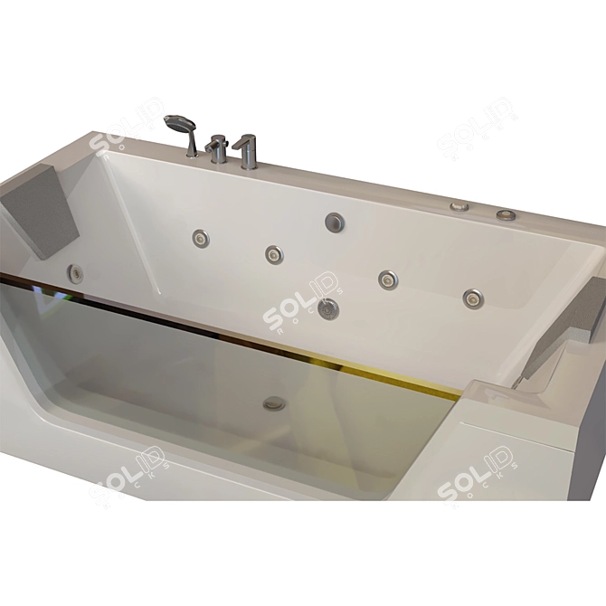 Elegant Glass Bathtub 3D model image 3