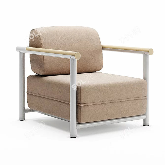 Elegant Bamboo Armchair: Perfect Blend of Style and Comfort 3D model image 1