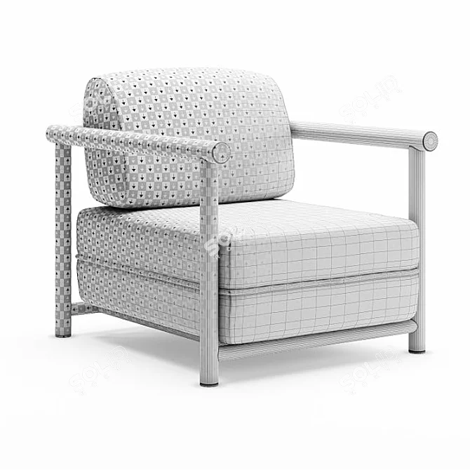 Elegant Bamboo Armchair: Perfect Blend of Style and Comfort 3D model image 4