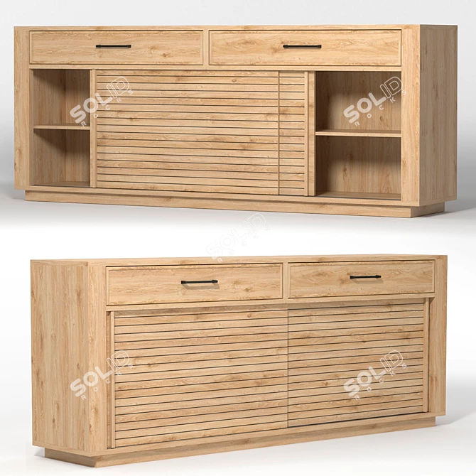 Natural Line Buffet: Sleek Design, Perfect for Any Space 3D model image 1