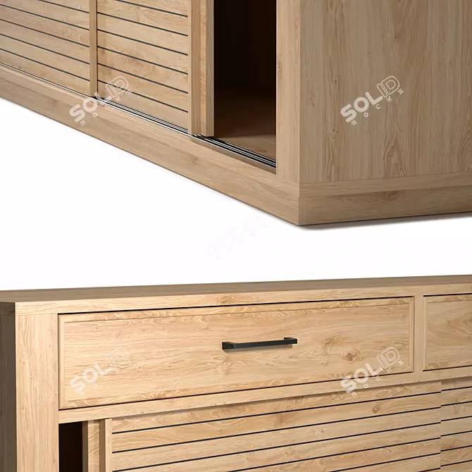 Natural Line Buffet: Sleek Design, Perfect for Any Space 3D model image 2