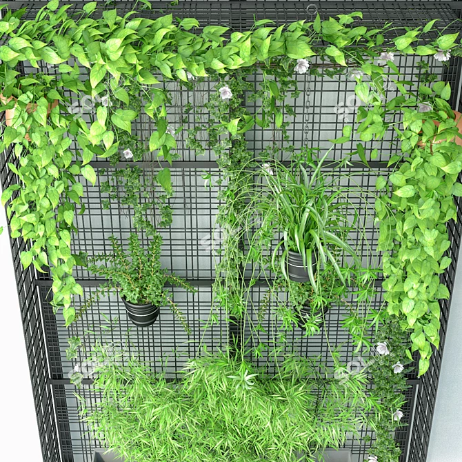 JC Wall Grid Pot: Lush Vertical Garden 3D model image 2