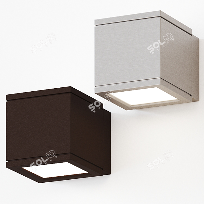 Rubix LED Wall Light: Indoor/Outdoor Elegance 3D model image 1