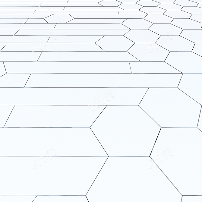 Modern Parquet-Tile Combo Flooring 3D model image 2