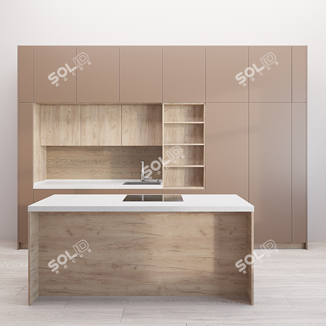 Modern Kitchen Marya Mix 22: Exportable and Editable Design 3D model image 1