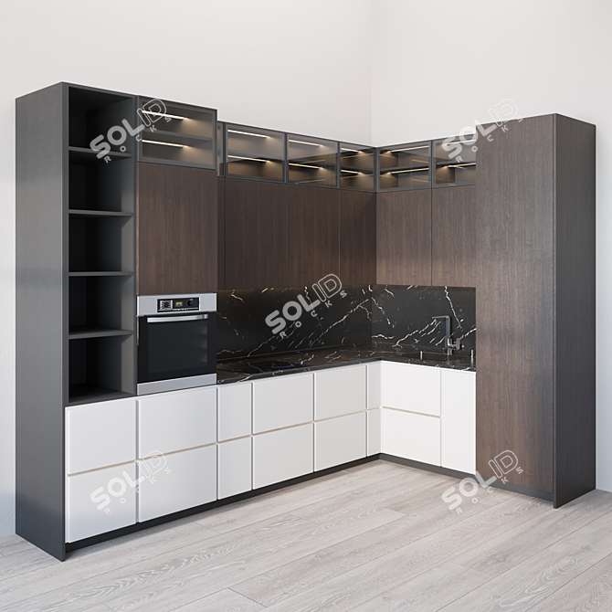 Modern Kitchen Marya Mix 22 with Export File 3D model image 1