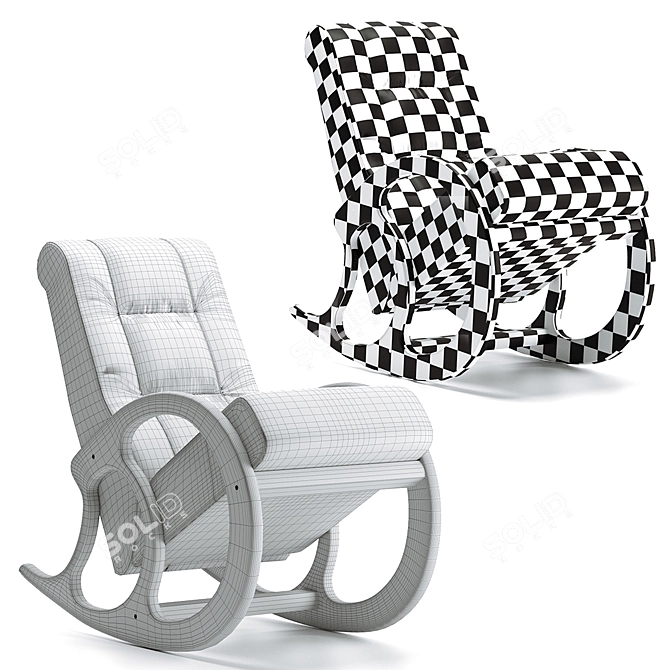 Rustic Rocking Chair: Vintage Charm for Cozy Relaxation 3D model image 4