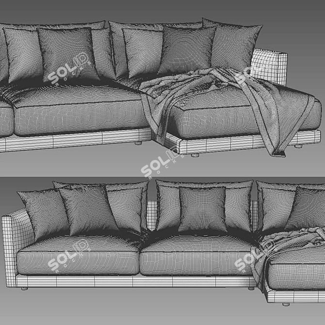 Modern Poliform Bristol Chaise Longue 3D model image 4