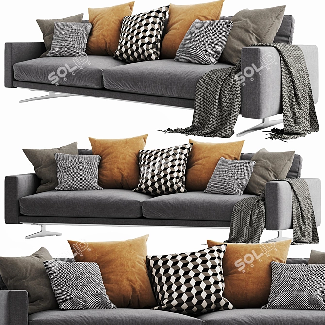 Modern Flexform Campiello Sofa 3D model image 3