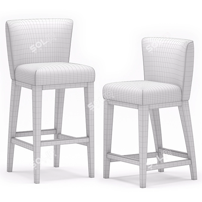 Elegant Grayson Bar Stool - Height & Style 3D model image 5