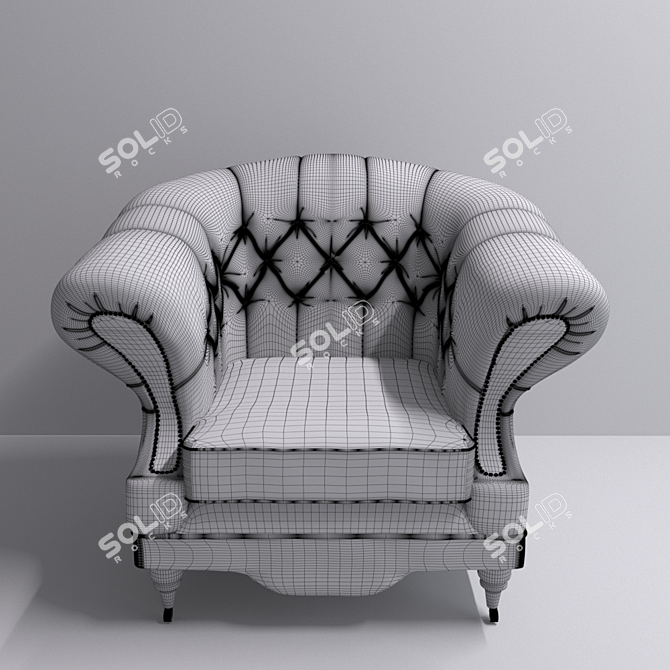 Elegant Vintage Armchair 3D model image 4