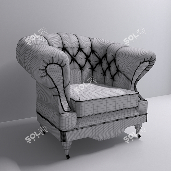 Elegant Vintage Armchair 3D model image 5