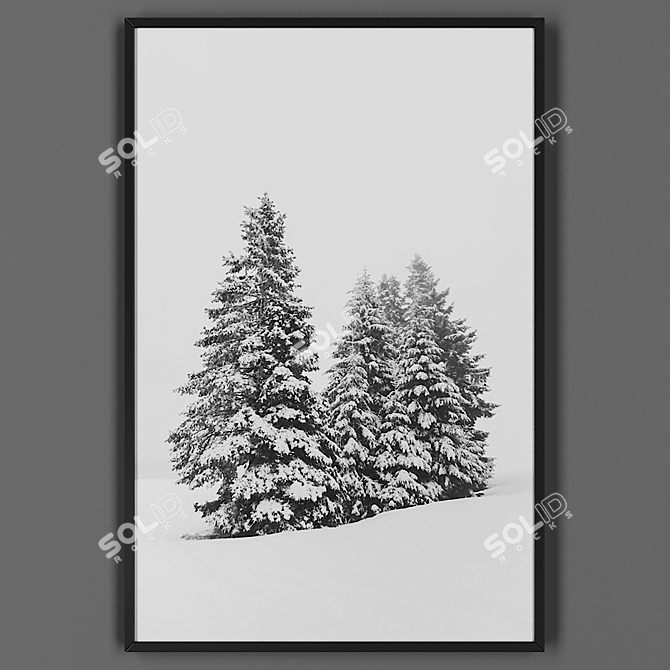 Elegant Black Frame Art 3D model image 1