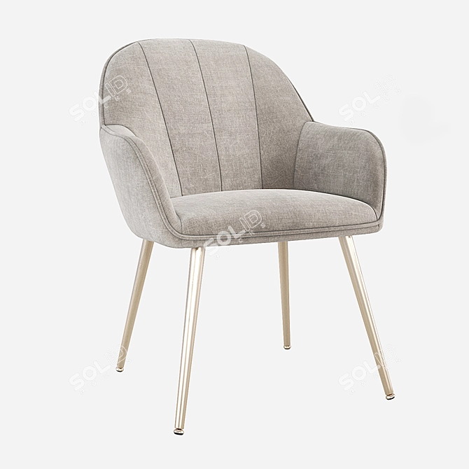 Amsterdam Velvet Dining Chair 3D model image 4