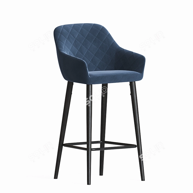 Onix Velvet Bar Stool: Sleek & Stylish 3D model image 3