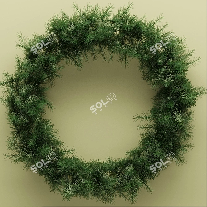 Jolly Holly Christmas Wreath 3D model image 1