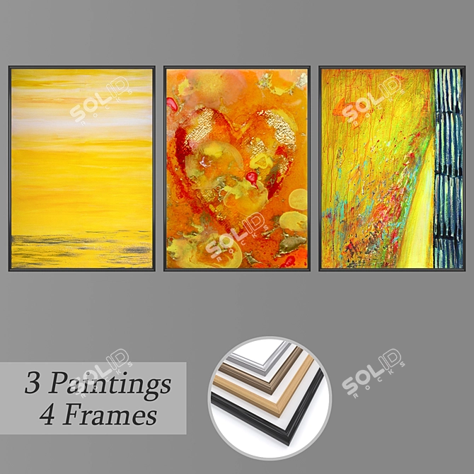 Versatile Wall Art Set with Multiple Frames 3D model image 1