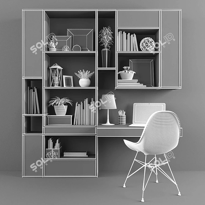 Versatile Workplace Set: 112 Pieces 3D model image 3