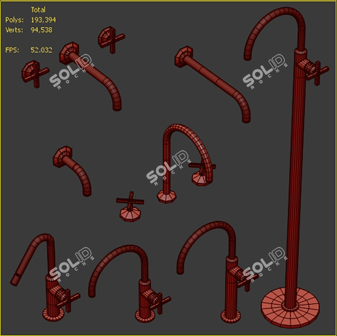 Modern Bath Faucet Collection 3D model image 2