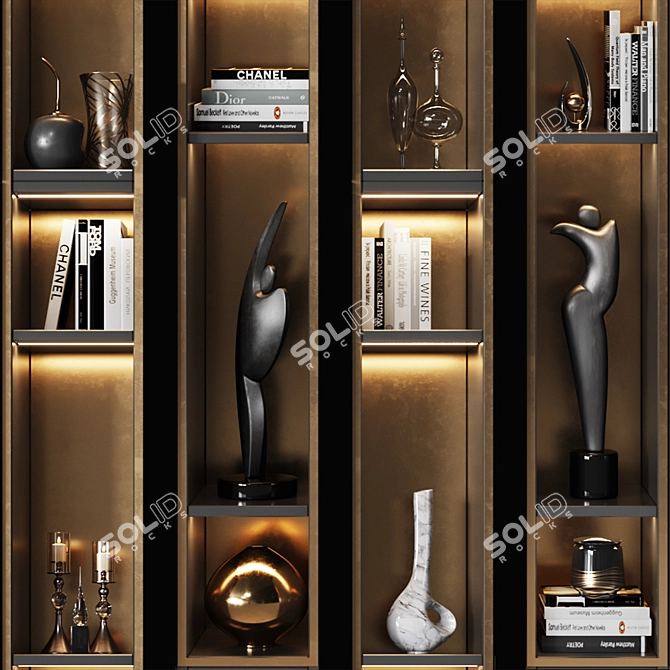 Art Deco Modular Wardrobe 3D model image 2