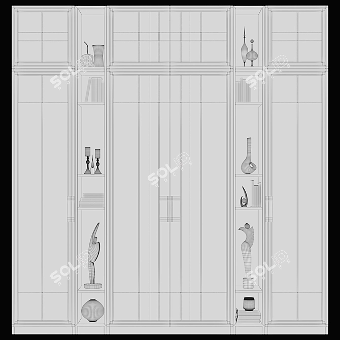 Art Deco Modular Wardrobe 3D model image 3