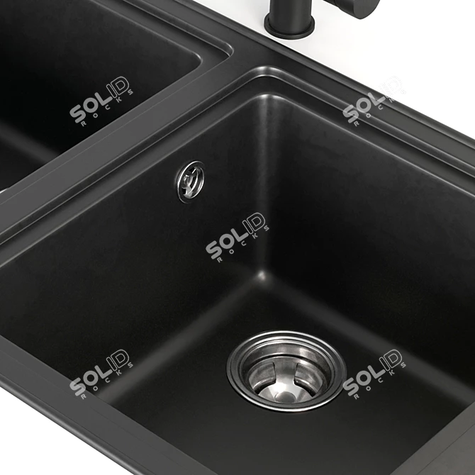 Vidric Deck Sink: Stylish, Durable, and Versatile! 3D model image 4