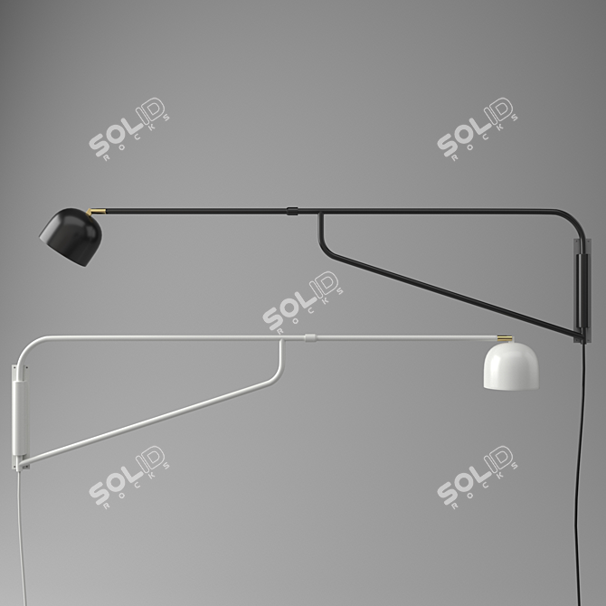 Pholc Bellman Wall Lamp: Sleek Design, Adjustable Arm, Tiltable Shade 3D model image 1