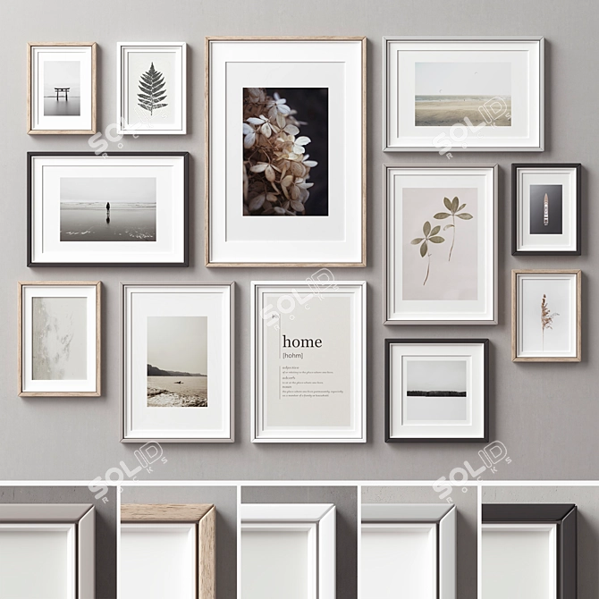 Versatile Picture Frames Set 3D model image 1