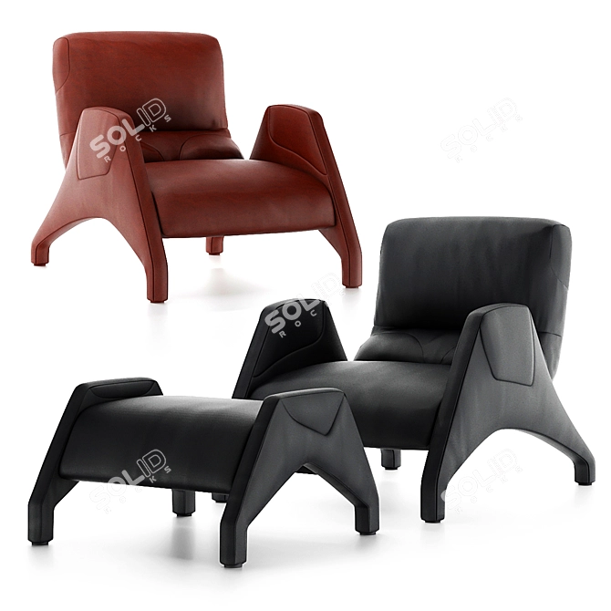 Italian Design Vincenzo De Cotiis Armchair 3D model image 1