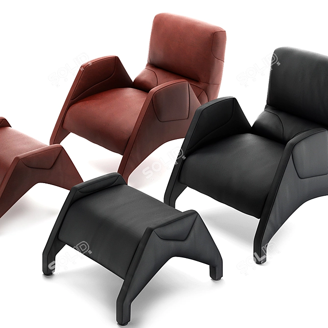 Italian Design Vincenzo De Cotiis Armchair 3D model image 4