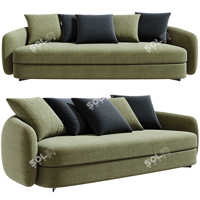 Elegant Saint-Germain Sofa: Exquisite Design 3D model image 1