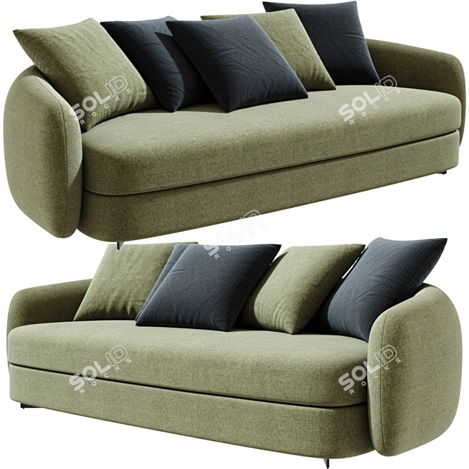 Elegant Saint-Germain Sofa: Exquisite Design 3D model image 2