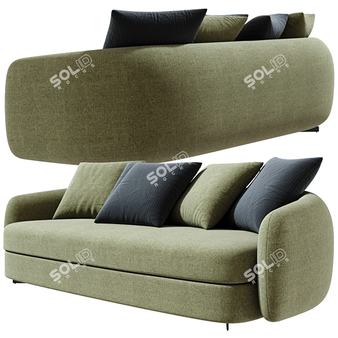Elegant Saint-Germain Sofa: Exquisite Design 3D model image 4