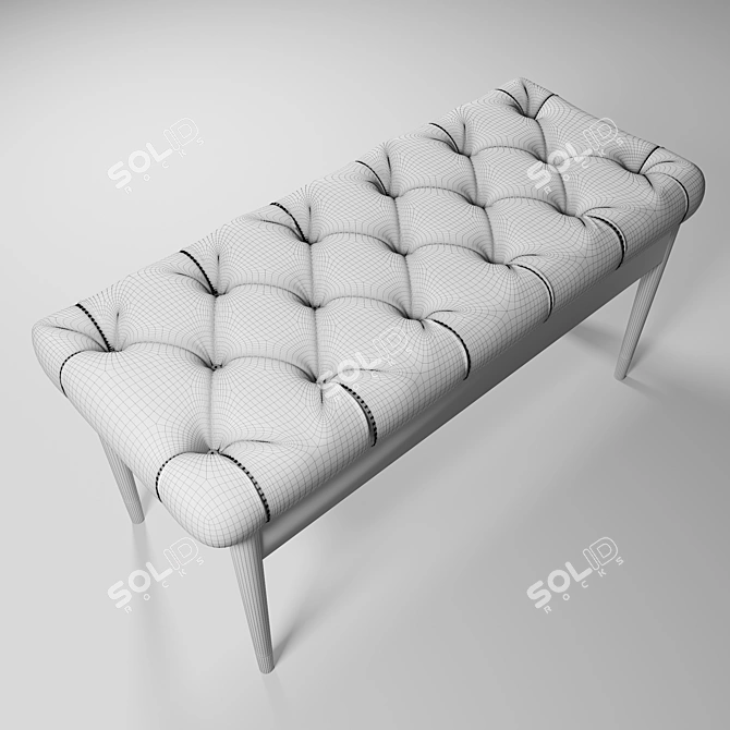 Elegant Ottoman Style Bench 3D model image 3