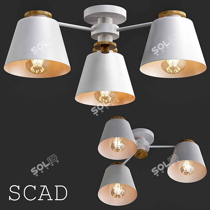 SCAD 3 Plafon Pendant Light 3D model image 1