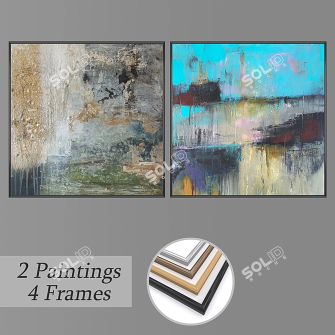 Modern Wall Art Set 2444 3D model image 1