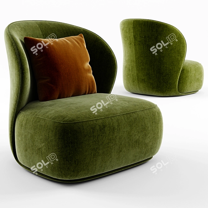 Elegant Pipe Lounge Chair 3D model image 1