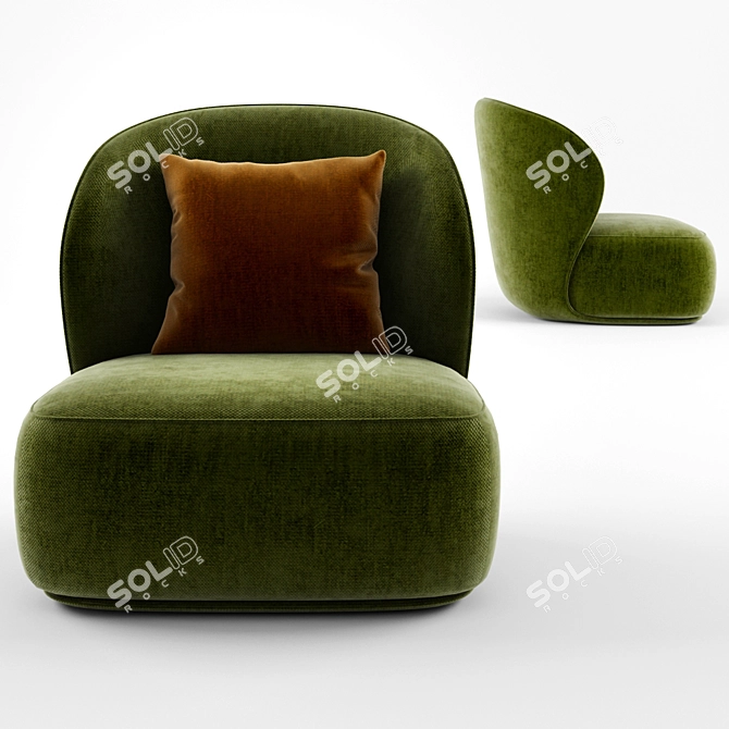 Elegant Pipe Lounge Chair 3D model image 2