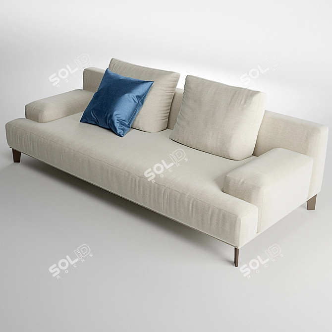 Elegant Ronny Alberta 2-Seater Sofa 3D model image 3