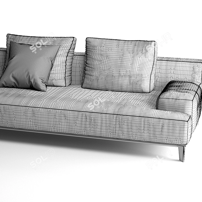 Elegant Ronny Alberta 2-Seater Sofa 3D model image 5