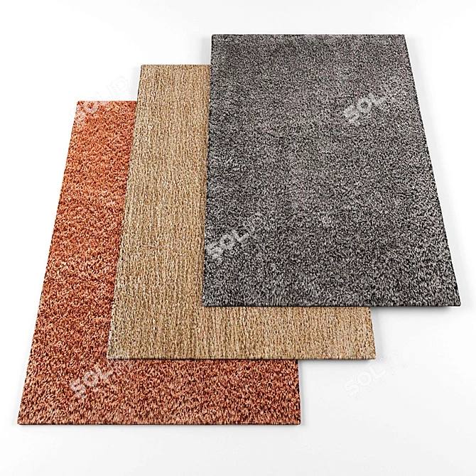 Textured Carpet Collection: 10 Unique Designs 3D model image 1