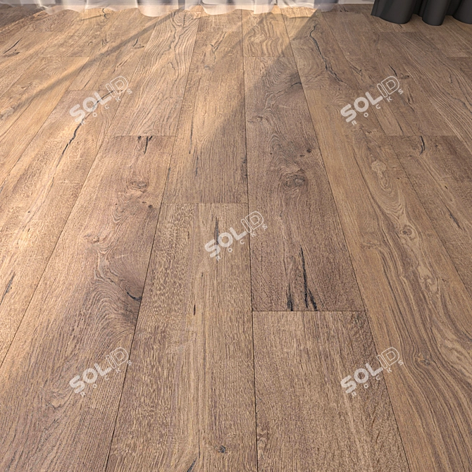 Cozy Brown Multi-Texture 20x120 | High-Definition Parquet Tiles 3D model image 1