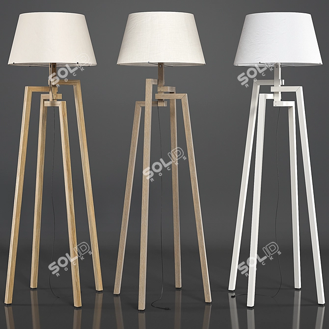 Vintage-inspired Floor Lamp - Sleek Design 3D model image 1