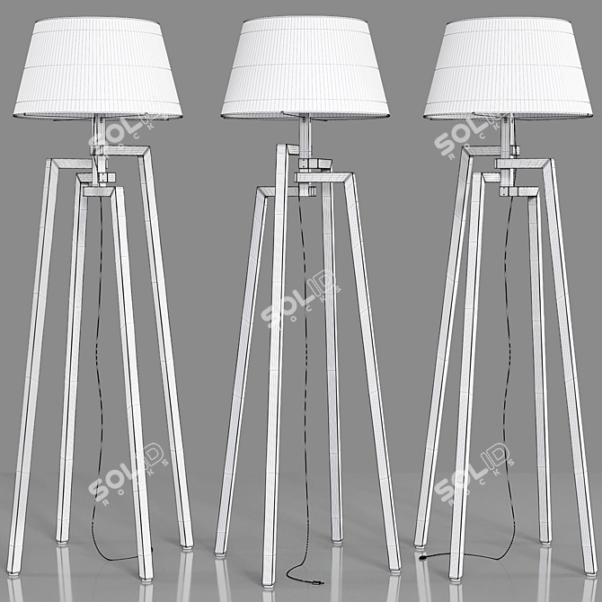 Vintage-inspired Floor Lamp - Sleek Design 3D model image 5