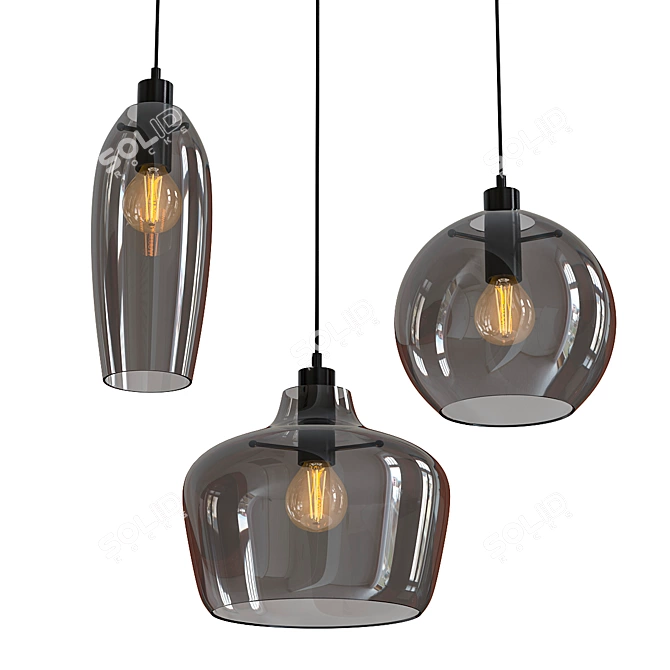 Elegant Kyoto Pendant Light 3D model image 1