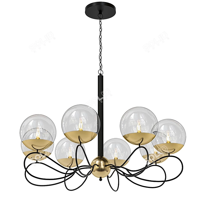 Elegant Chandelier Set, 300 Options 3D model image 4