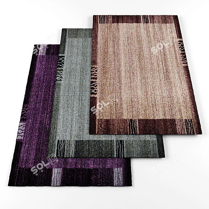 Versatile Rug Collection: 6 Textures 3D model image 1