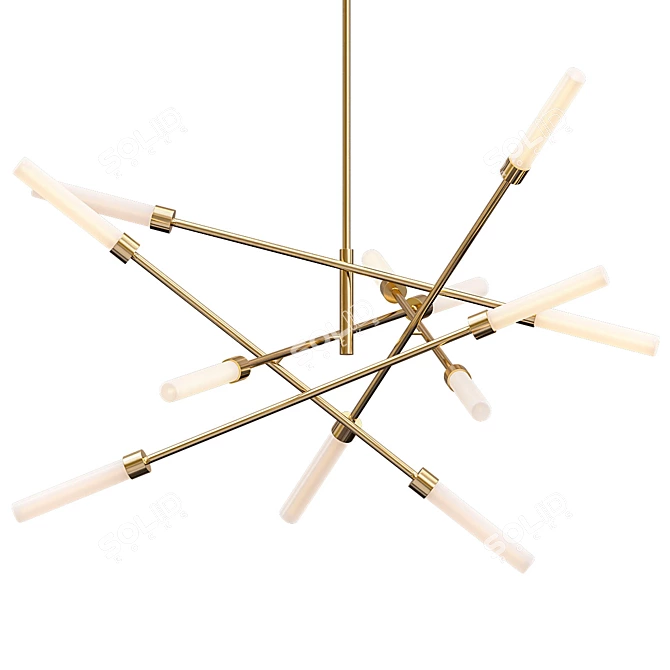 Linger LED Abstract Chandelier - Illuminate Your Space 3D model image 2