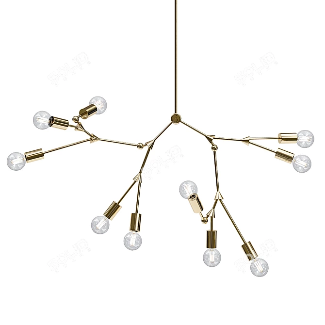 Linger LED Abstract Chandelier - Illuminate Your Space 3D model image 3